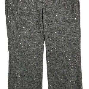 NWT Chicos Size 2.5 Sparkle Sequins Plaid Wide Leg Pants